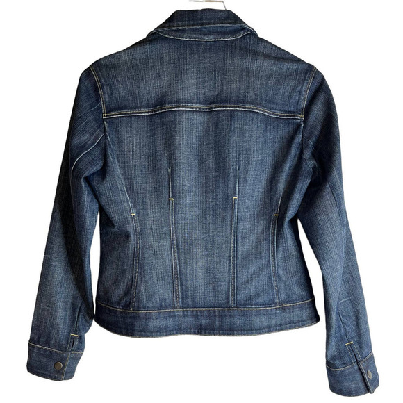 Vintage Talbots Denim Jean Jacket Stretch Tailored Fit Women's Size 6 - Picture 2 of 3